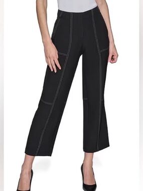 KARL LAGERFELD Paris Stitch Cropped Pants, Black